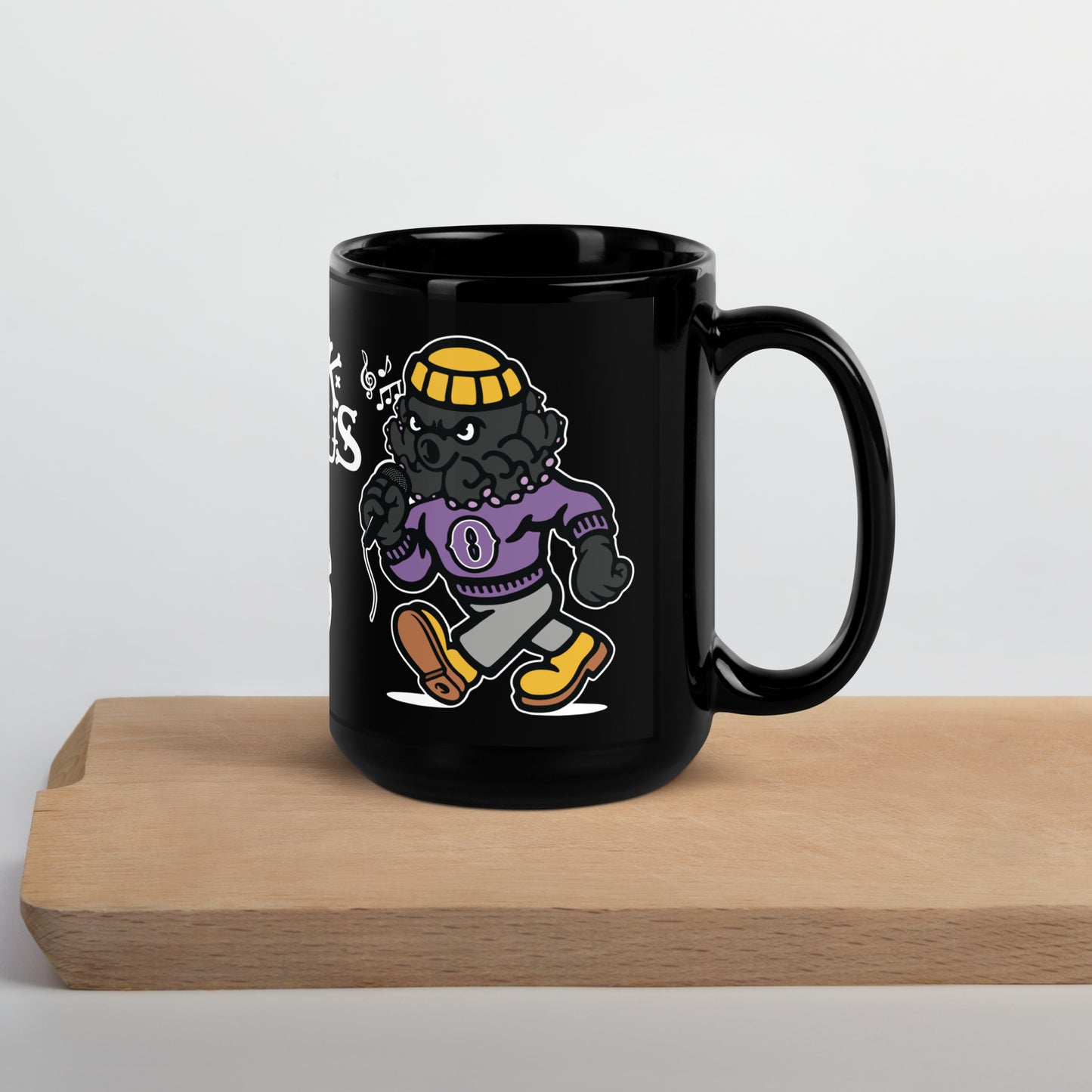 Black Octopus Black Glossy Mug