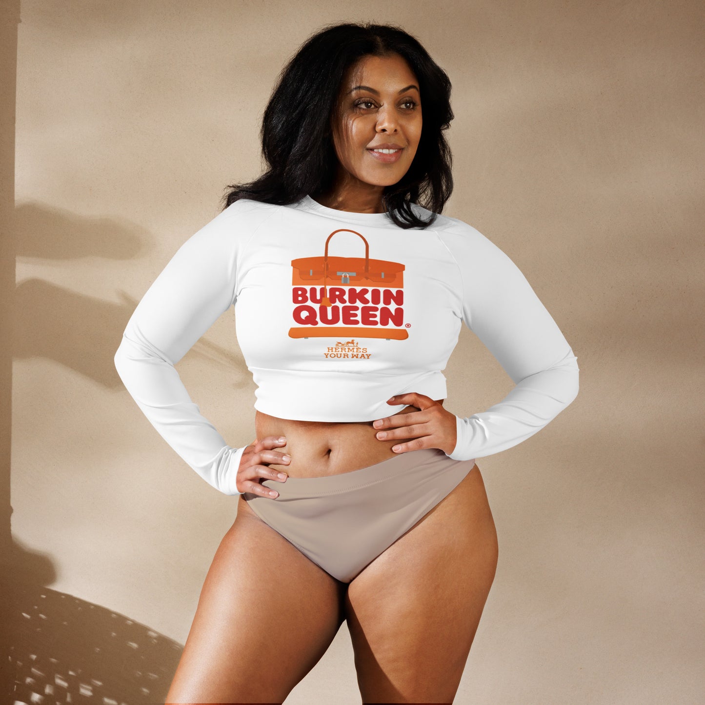 Burkin Queen Recycled long-sleeve crop top