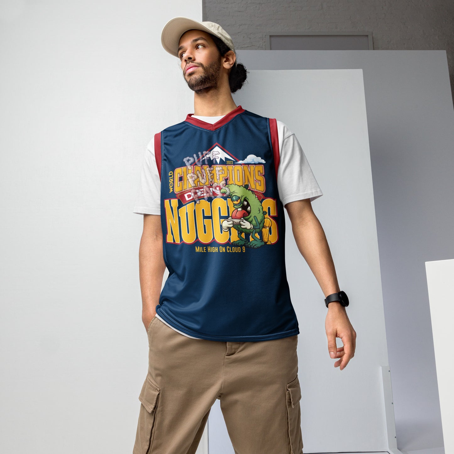 Mile High On Cloud 9 Recycled unisex basketball jersey