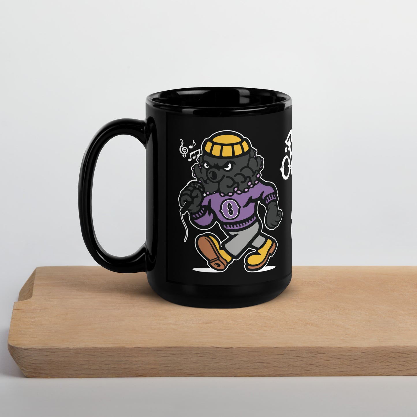 Black Octopus Black Glossy Mug