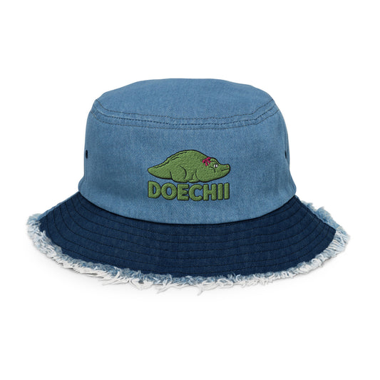 DOECHII Distressed denim bucket hat