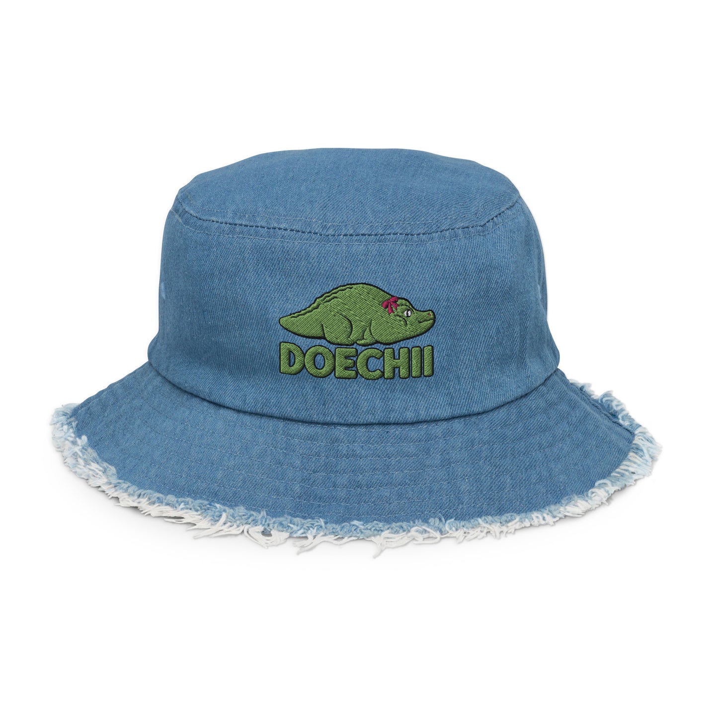 DOECHII Distressed denim bucket hat