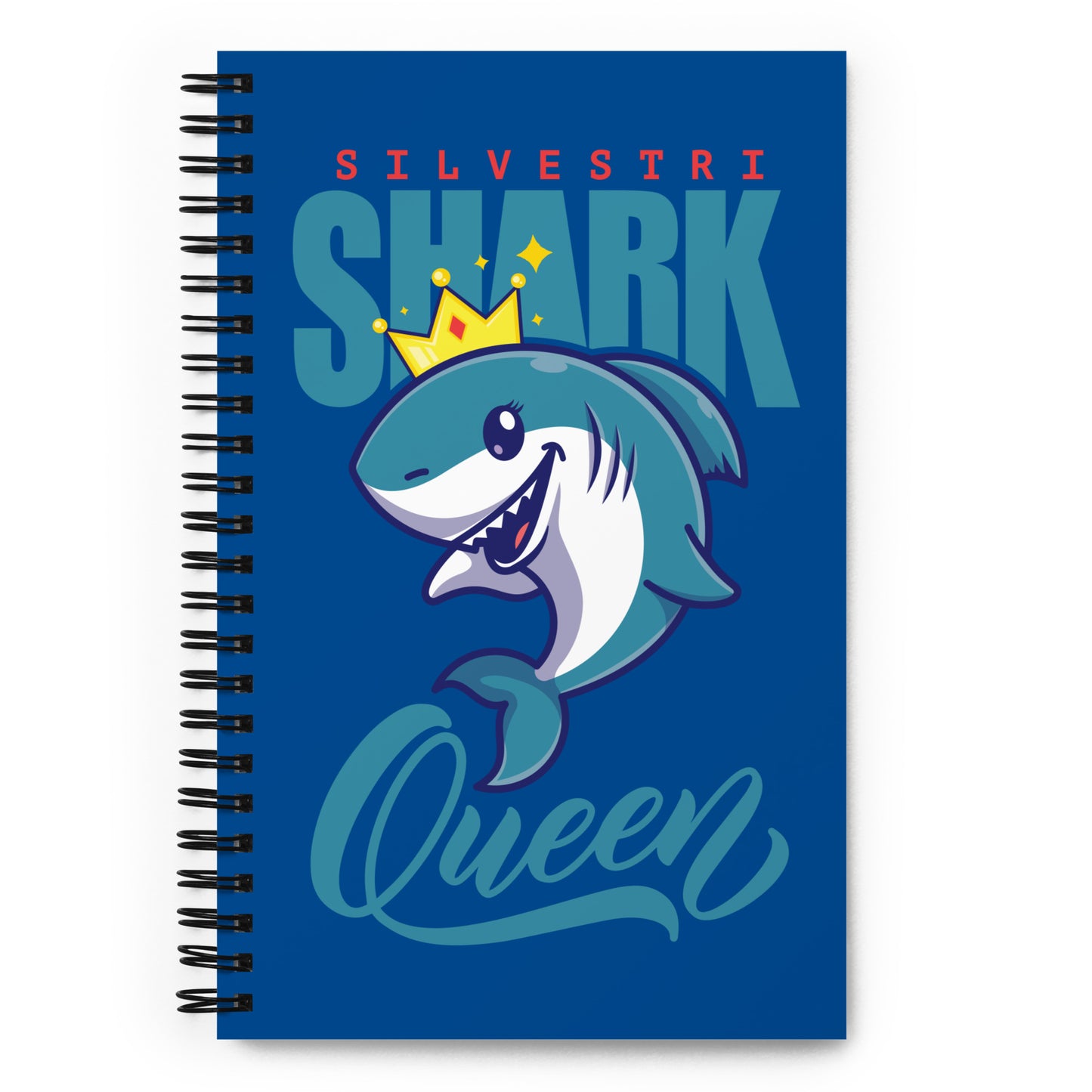 Shark Queen Spiral notebook