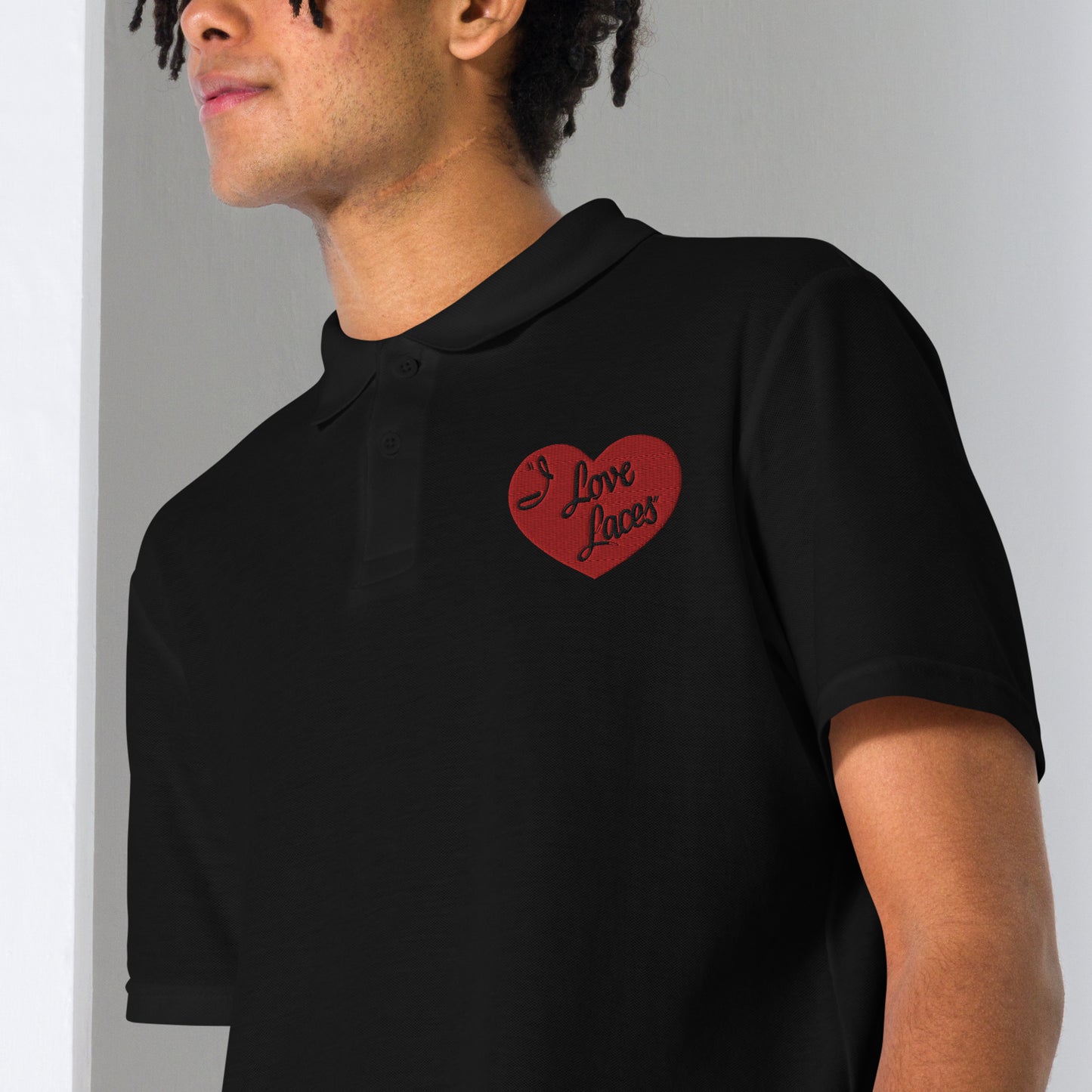 I LOVE LACES Unisex pique polo shirt