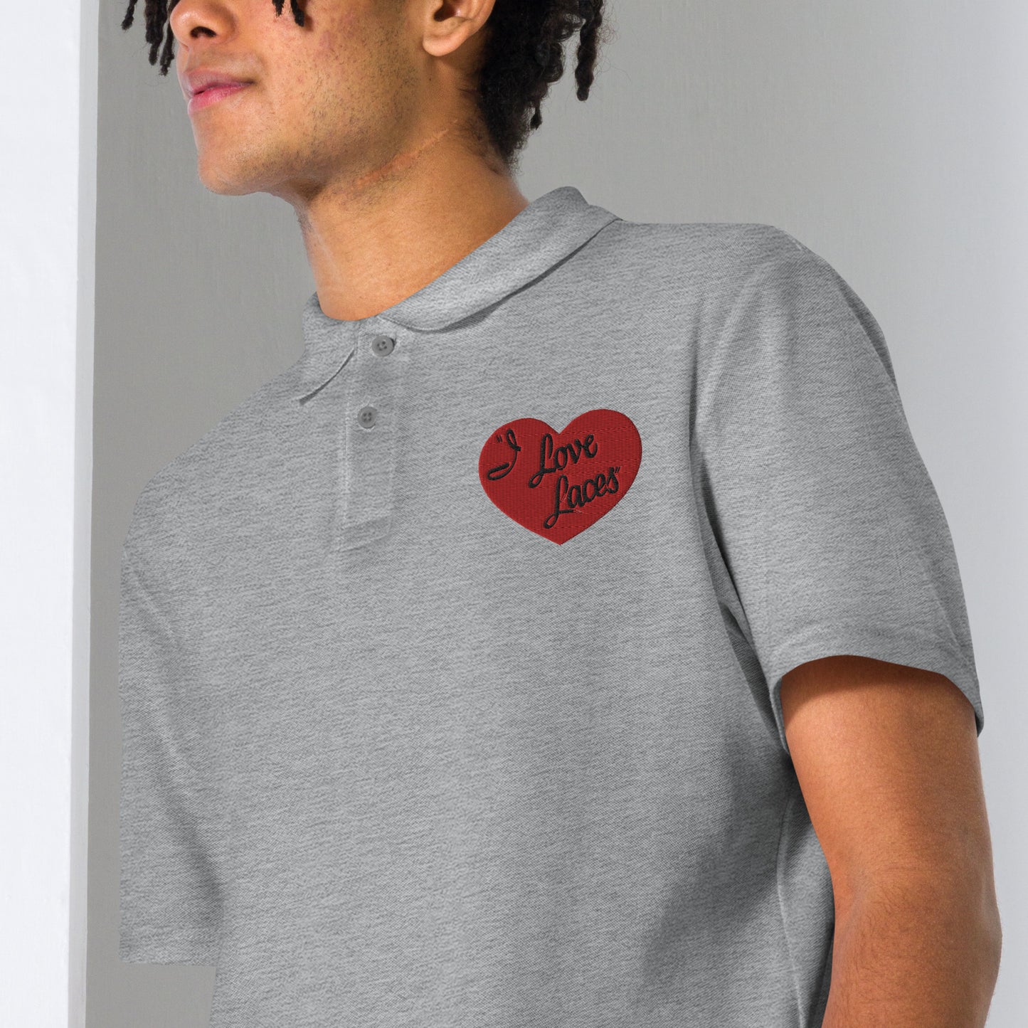 I LOVE LACES Unisex pique polo shirt