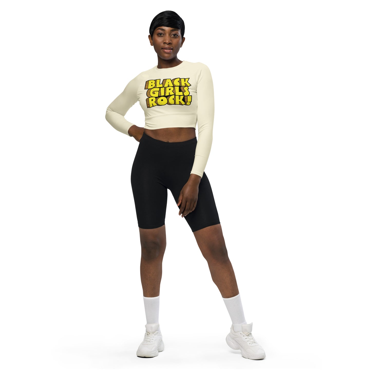 BLACK GIRLS ROCK Recycled long-sleeve crop top